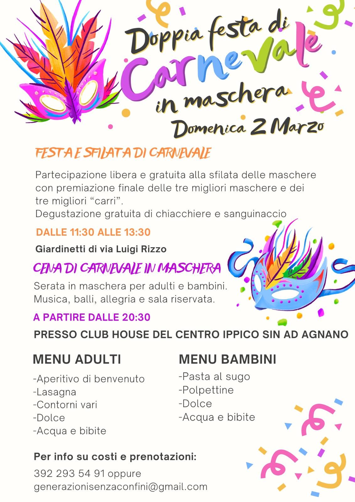 DOPPIA FESTA DI CARNEVALE